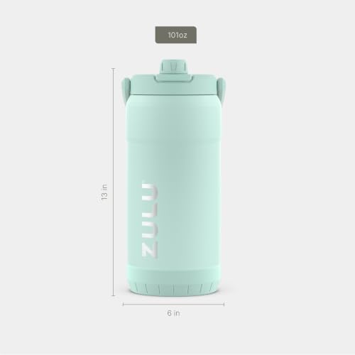 Image of ZULU Goals Vacuum Insulated Large Capacity Stainless Steel Water Bottle | Reusable Jug Thermoses with Carry Handle | Leak-Proof Lid | Perfect for Travel, Workout, Gym, Hiking, Camping | 64oz, 101oz