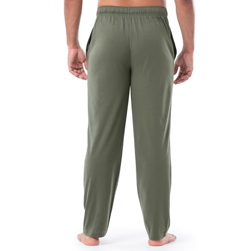 Fruit of the Loom Men's 1-Pack Extended Sizes Jersey Knit Sleep Pant, Dark Green, Large