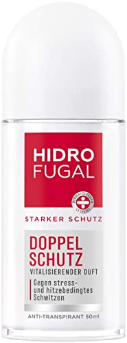 Hidrofugal Doppel Schutz Roll-on (50 ml), starker Anti-Transpirant Schutz gegen stress- und hitzebedingtes Schwitzen, Deo für starken Schutz ohne Ethylalkohol