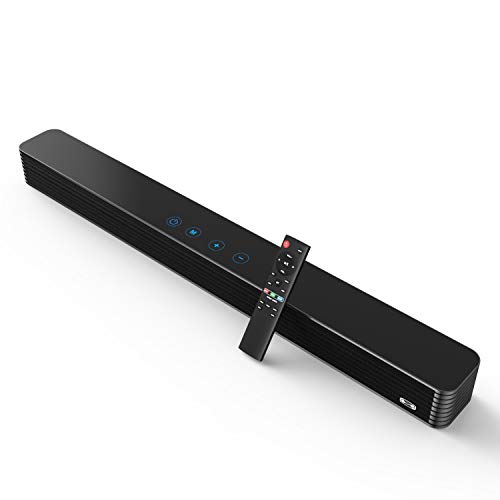 Bestisan Soundbar, 32-Inch 80W Sound Bar with Subwoofer Connection Port, Wired and Wireless