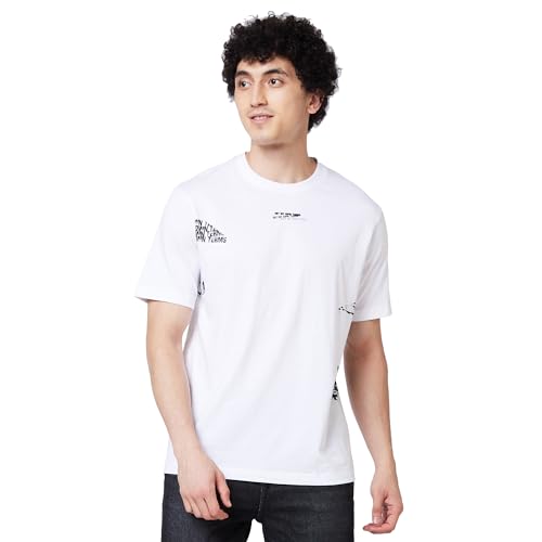 Image of Spykar Men's Comfort Fit N /A Half Sleeve Solid Casual T-Shirt