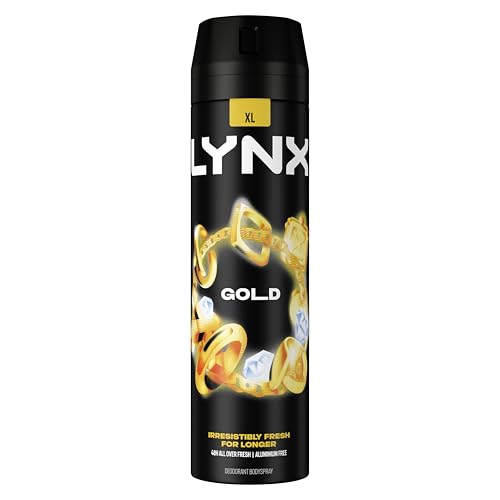 Lynx Gold Body Spray 48 godzin hamujący zapach cynku Tech dezodorant do wykończenia Twojego stylu, 6 x 200 ml