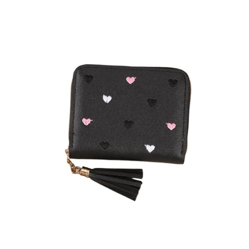 Multifunctional Folding Wallet Short Exquisite Simple Small Card Holder(Printedblack)