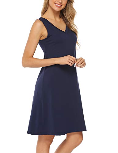 Aibrou Camison Mujer Verano Algodon Pijama de Sexy Mujer Ropa de Dormir...