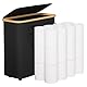Yorbay 30L Toilettenpapier Aufbewahrung Korb mit Deckel, Faltbarer Klopapier Aufbewahrung für 12-16 Rollen Klopapier, Bambus Toilet Paper Organizer für Badezimmer, Enge Räume, Schwarz