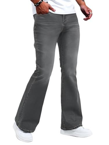 Image of Ben Martin Men's Bell Bottom Jeans || Bootcut Denim Pants || Wide Leg Flared Jeans for Men || High Waist Stretchable Retro Fit || Cotton Jeans for College Casual (1)