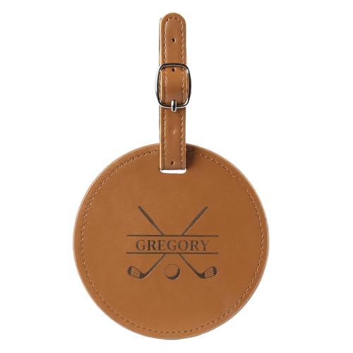 Personalized Golf Bag Tag with Tees Custom Name & Pattern Leather Golf Tee Holder with Gift for Dad
