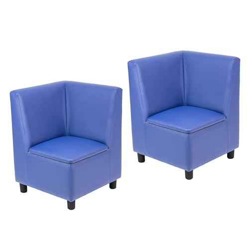 Image of FDP Kid Comfort Collective Modular Corner Armless Armless Chairs, 2-Pack - Blue