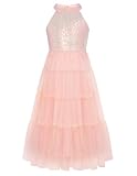 1. Exquisite Design: Das Mädchen Prinzessin Kleider mit funkelnden Paillettenverzierungen auf der gesamten Oberseite ist wunderschön gestaltet und lässt das Kleid bei Veranstaltungen wie Partys, Hochzeiten, Festivals und Urlauben strahlen.