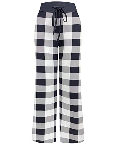 Image of NEWCOSPLAY Women's Comfy Pajama Pants Casual Drawstring Palazzo Lounge Wide Leg Pants
