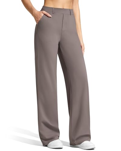Image of G4Free EverGoing Women's Wide Leg Dress Pants Pull On Stretchy High Waisted Casual Trousers with Pockets