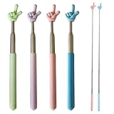 MKEAWWU Pointeur Laser Mini Télescopique 4 Pièces Rose Bleu Vert Violet 20 68Cm Doigt Professeur Salle Classe Extensible Rétractable