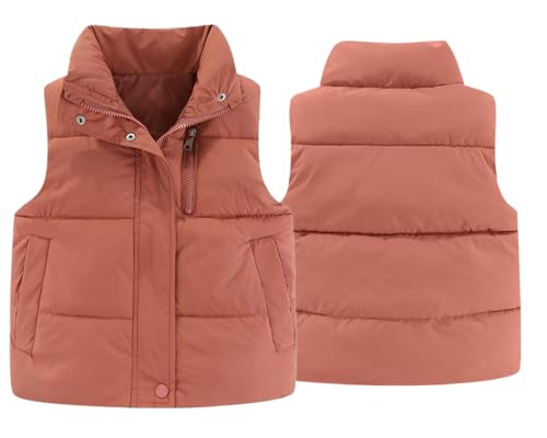 Happy Cherry Puffer Vest for Kids Boys Girls Winter Warm Lightweight Sleeveless Snow Vest Jacket Padded Waistcoat