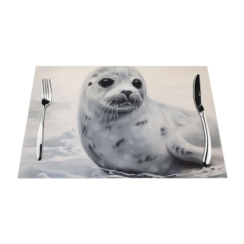 Sets de table tissés design phoque de harpe élégance et qualité PVC