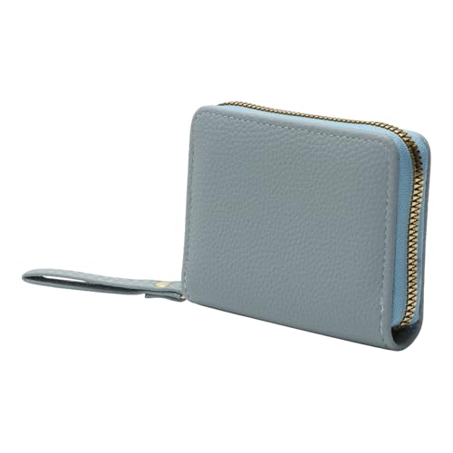 1Pcs Minimalist Wallet Minimalist Candy Colors Mini Purse PU Leather Blue 11x8.7cm2