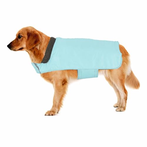 Image of Sage Square 2 in 1 Waterproof Premium Reversible Double Side Dog Coat, Ultra Warm Windproof Winter, Thicker Fleece Jacket for Cold Weather (Sky Blue) (Small-Medium) (14 Inches)