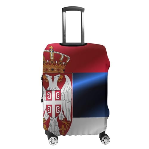 Luggage Cover Elastic Washable Stretch Suitcase Protector Flag of Serbia Anti-Scratch Travel Suitcase Cover4