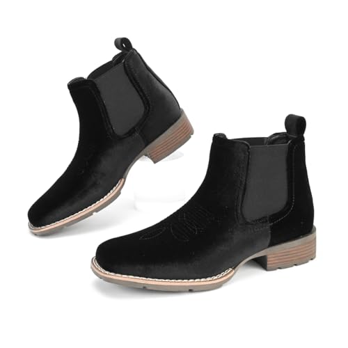 Image of Cowboy Boots for Men Western Men's Boots Casual Dress Slip On Chelsea Boots Retro Stylish Shoes