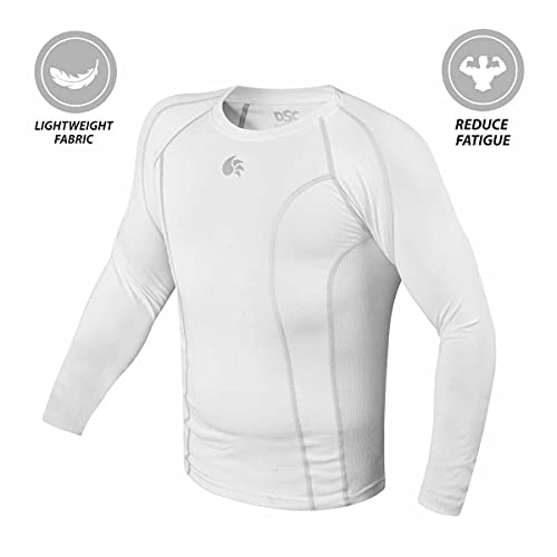 Image of DSC Mens Full Sleeve Compression T-Shirt - Breathable Base Layer for Cricket, Gym - Skin-Fit Performance Activewear for Training, and Fitness Activities