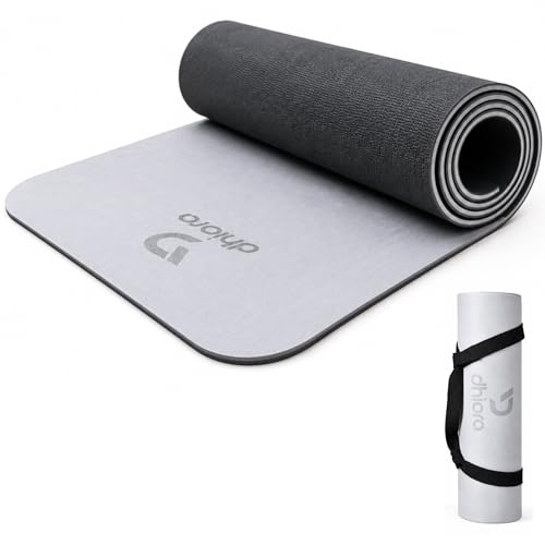 Image of 8mm Yoga Mat for Men & Women | TPE Non Slip Exercise Mat for Home Workout, Yoga & Fitness | Extra Thick Cushion Support for Knees & Joints | Lightweight with Carry Strap