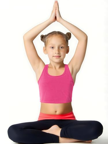 Image of Geyoga 6 Pieces Girls Dance Tank Top Racerback Crop Top Sleeveless Dance Outfit for Ballet Hip Hop Athletic Wear