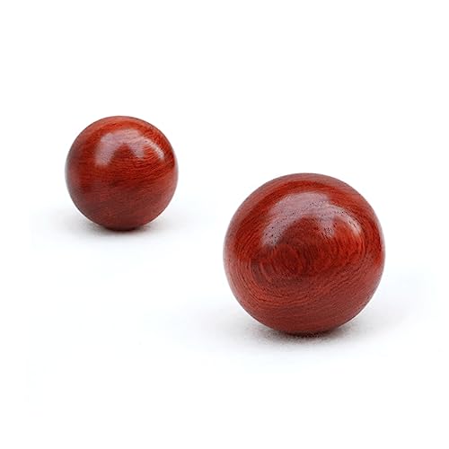 KOMBIUDA 2pcs Hand Message Ball Finger Exercise Hand Massager Balls Manual Massage Tools Wooden Hand Massage Ball Message Roller for Roll The Ball Fitness Red Moon