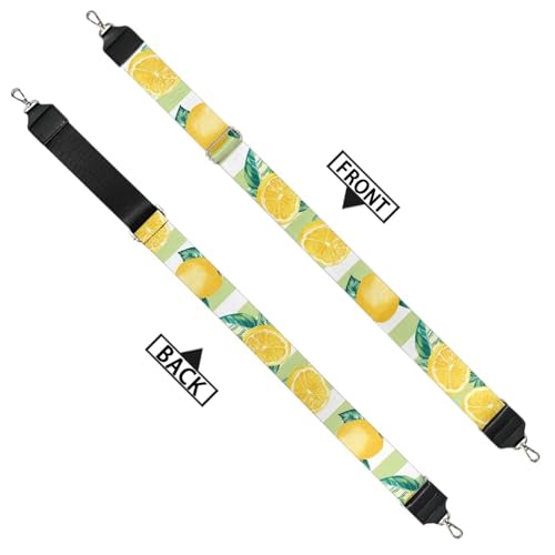 Image of GLENLCWE Yellow Lemon Wide Shoulder Strap Adjustable Replacement Belt Guitar Style Crossbody Bag Handbag Strap Canvas Straps Fruit Print