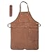 Angus Stoke Grembiule in Pelle Premium Henry - Grembiule da Barbecue in Pelle Pieno Fiore - Grembiule in Pelle Vintage One-Cut - BBQ & Cucina - Henry (OneSize, Marrone)