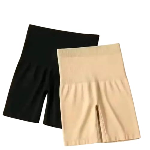 Women High Waist Shapewear Shorts, Tummy Control Slimming Thigh Shaper, Seamless Stretch Shorts (Pack of 2 | Multicolor)-image-44