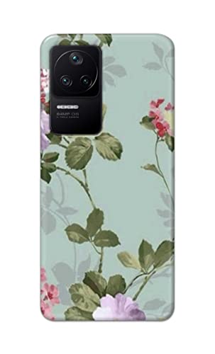 Image of Printed Hard Back Cover Case for Mi Poco F4 5G Back Cover (Floral Painting) -702