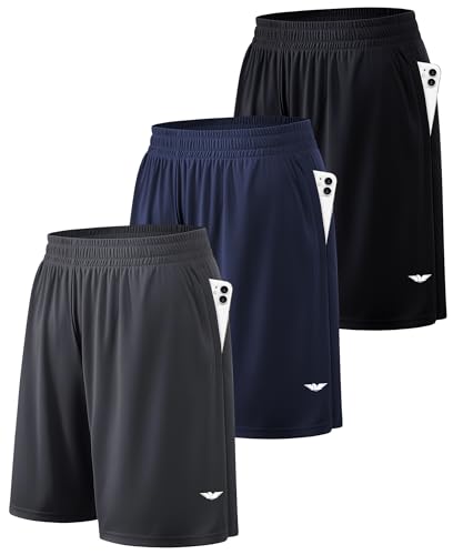 AMERICAN HEAVEN Men's Athletic Performance Shorts | Dry - Tech Sweat Resistant Drawstring Jams | Multi Packs