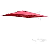  Alice\'s Garden - Lona Roja de Recambio para Sombrilla de jardín 3x3 m