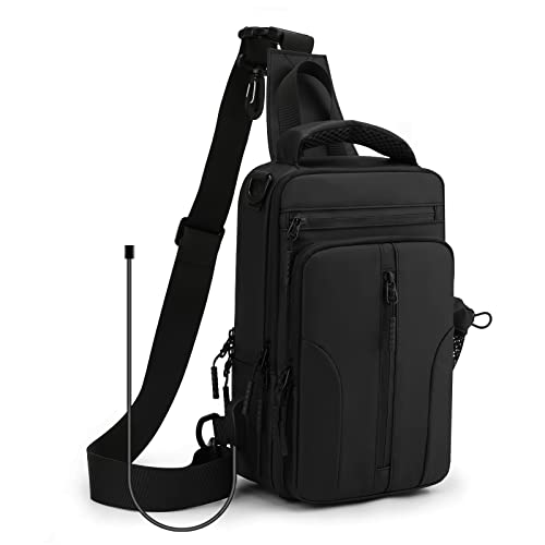 [CYCOKLY] ボディバッグ ショルダーバッグ 斜めがけバッグ 肩掛けバッグ スポーツバッグ メンズ 人気 自転車 旅行 大容量 防水 軽量 多機能 usb充電ポート
