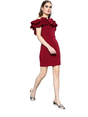 Image of Athena Lifestyle Women & Girl Solid Bodycon Dress