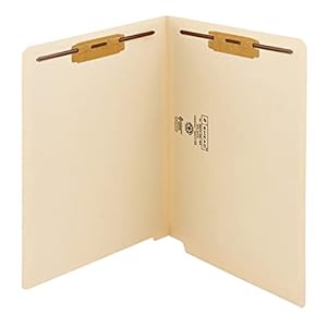 Smead End Tab Fastener File Folder, Shelf-Master® Reinforced Straight-Cut Tab, 2 Fasteners, Letter Size, Manila, 50 per…