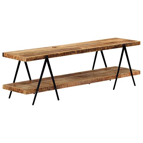 Bopdu Tv Cabinet Stand Storage, Entertainment Center Tv Console Table For Living Room Bedroom 63"X15.7"X19.7" Solid Mango Wood #TOP7