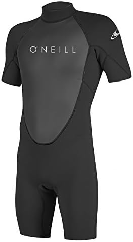 O'Neill Men's Reactor-2 2mm Back Zip Short Sleeve Spring Wetsuit, Black/Black, L