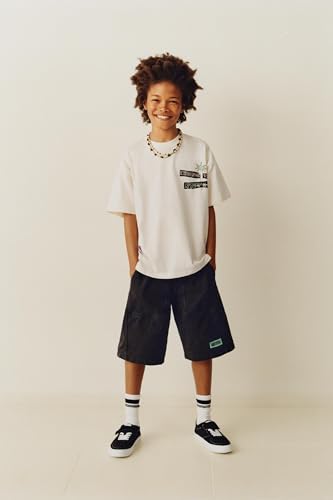 Image of Alan Jones Clothing Boys Oversized Cotton Printed T-Shirt | Round Neck, Short Sleeves, Casual Wear