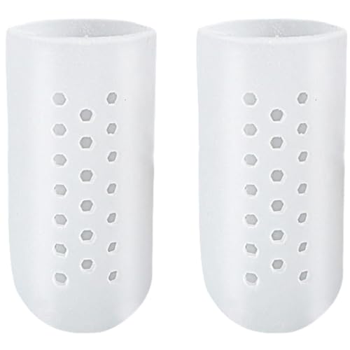 Plus Nao(プラスナオ) 指サポーター 2個セット 足指 親指 保護 シリコンサック 指サック 保護キャップ つま先 通気性 衝撃吸収 痛み軽減 緩 XS ホワイト2個セット