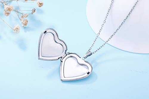 Youfeng Locket Necklace That Holds Pictures Initial Alphabet A-Z Letter Pendant Necklace Platinum Plated Gifts For Women (M) #TOP4
