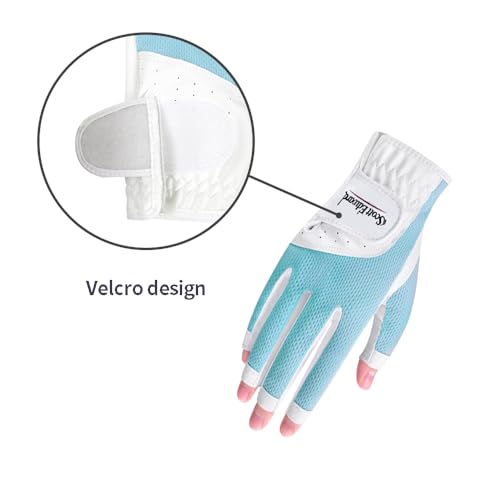 Scott Edward Women's Golf Gloves, Blue, 19, Open-Finger, 2 Pack - image 5