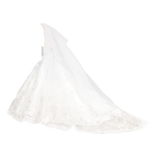 BARWA Wedding Dress with Veil White Princess Evening Party Clothes Wears Dress Outfit Set for 11.5 Inch Doll