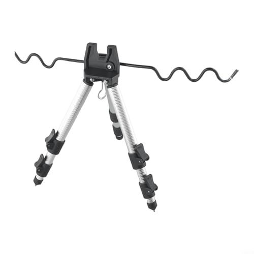 Soporte retráctil de aluminio para múltiples cañas de pescar con picos estables (A plateado)