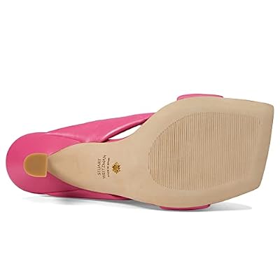 Stuart Weitzman Playa 75 Knot Sandal for Women - Sculptural Heel, Voluminous Knotted Detail, and Lacquered Nappa Leather Footwear Hot Pink 9 M