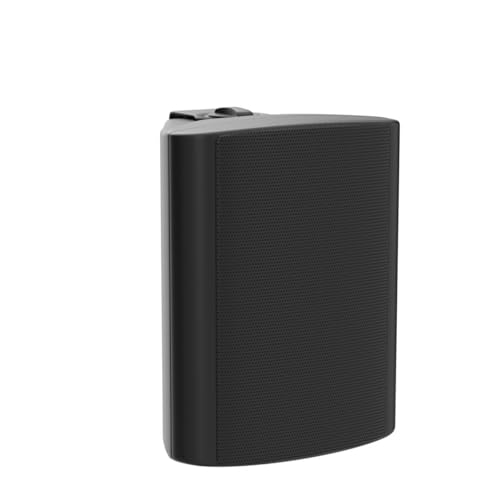 Image of Herdio 5.25 Inch Indoor Outdoor Bluetooth Speakers Patio Waterproof Wired Wall Mount System 300 Watts (Black)
