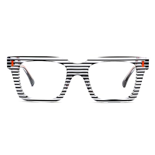 Image of Zeelool Glasses Frames for Women Black Rectangle Eyeglasses Non Prescription Clear Lens Glasses Fashion Acetate Full Eyewear Glasses JGA694383-01, Medium