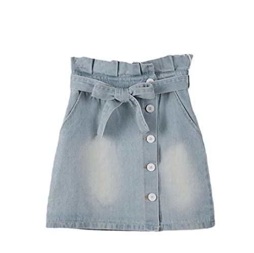 Mini jupe en jean taille haute Alloaone bleu ciel taille 52 décontractée