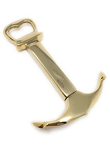 Madison Bay Company Polished Brass Ships Anchor Corkscrew and Bottle Opener 2 In 1 Bar Tool 475 Inches Long
