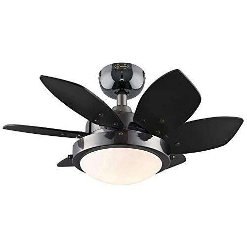 Westinghouse 7224300 Quince 24-Inch Gun Metal Indoor Ceiling Fan, Light Kit with Opal