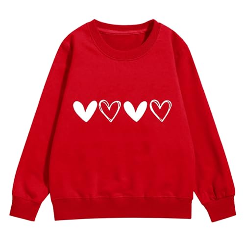 Girls and Toddlers' Heart Print Sweatshirt Crewneck Long Sleeve Pullover Tops Kids Comfy Soft Oversized Fall Winter Clothes2